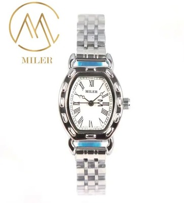 Luxury Quartz Wrist Watch for Women with Stainless Steel Strap Oval Case and Blue Dial