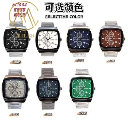 Stylish Business Quartz Watch with Stainless Steel Strap and Square Case for Couples