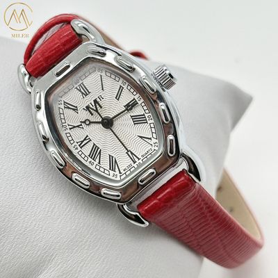Qualität  Leather Band White Dial Lady Quartz Watch Scratch Resistant With Luminous Hands usine