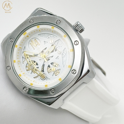 Minimalist Sport Silicone Wrist Watch Water Resistant Stainless Steel Case