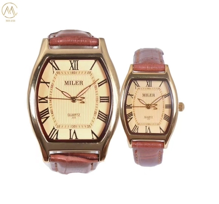 Stylish Men Quartz Watch Water Resistant Couple Quartz Watch With Leather Band