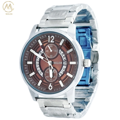 Fashion Stainless Steel Exquisite Calendar Quartz Waterproof Business Watch