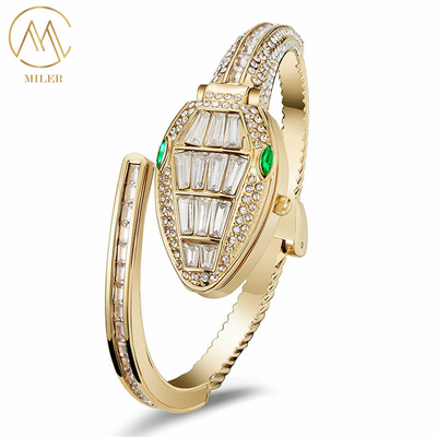Luxury Design Snake Shape 5 Colors Option Quartz Watch for Ladies