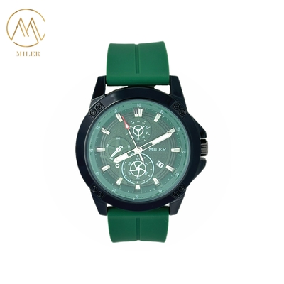 Fashionable Round Dial Silicone Unisex Wristwatch Trendy Waterproof Watch With Calendar