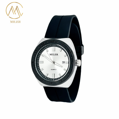 Black Bezel Mens Quartz Wrist Watches with 8 Dial Colors for Choice