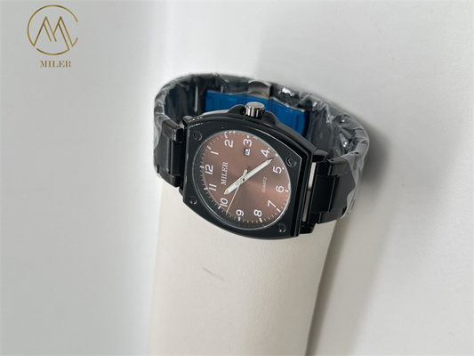 Miler Stainless Steel Quartz Watch 30m Waterproof Golden Dial