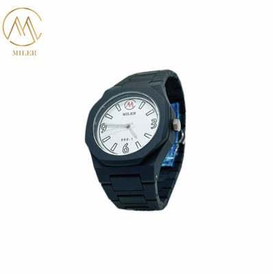 Men's Quartz Wrist Watch with Blue Dial Oval Case and Buckle Clasp
