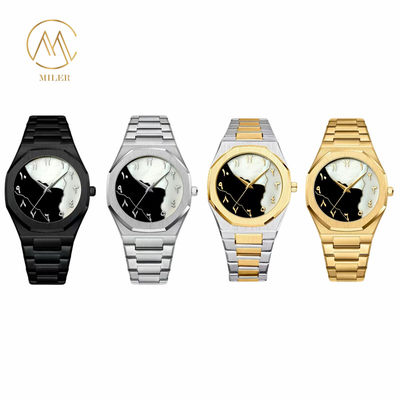 Low Price Elegant Gift Wristband Stainless Steel Watch with Custom Logo and Quartz Movement