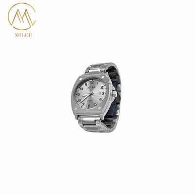 Lightweight Square Case Quartz Watch for Women with 30 m Water Resistance and Stainless Steel Band