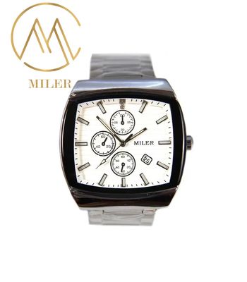 Stylish Business Quartz Watch with Stainless Steel Strap and Square Case for Couples