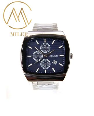 Stylish Business Quartz Watch with Stainless Steel Strap and Square Case for Couples