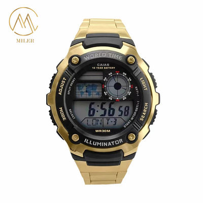 Vintage Style Leather Strap Quartz Watch with Gold Dial for Women