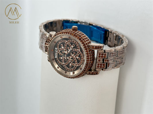 Stainless Steel Quartz Wristwatch with Oval Case White Dial and Buckle Clasp