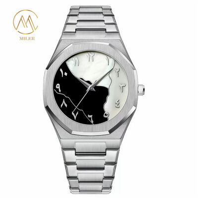 White Dial Quartz Watch Leather Band Luminous Hands Lady Leather Wrist Quartz Watch