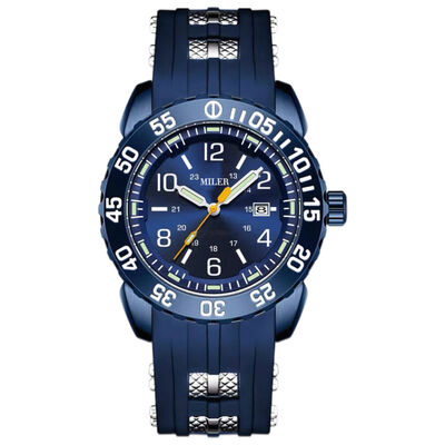 Blue Silicon Strap Watch Featuring Quartz Movement Round Dial Suitable for Office Wear and Outdoor Sports Comfortable