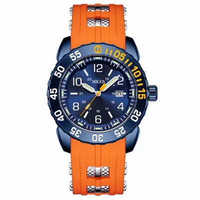 Blue Silicon Strap Watch Featuring Quartz Movement Round Dial Suitable for Office Wear and Outdoor Sports Comfortable