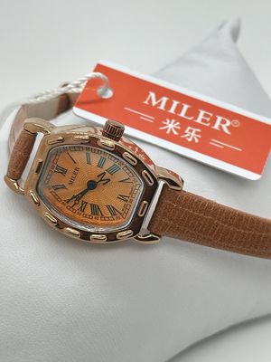 Miler 222 Model  Quartz Leather Strap Watch With Customized Logo