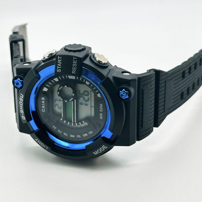 Sporty Black Dial Digital Watch with Silicone Band