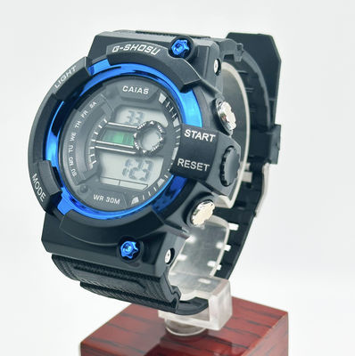 Sporty Black Dial Digital Watch with Silicone Band